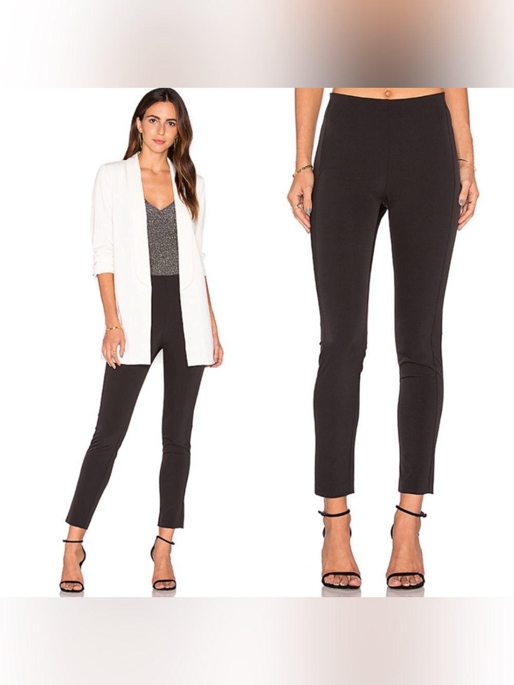 Theory | Navalane Becker Stretch Ponte Skinny Pants in Black - Size 6